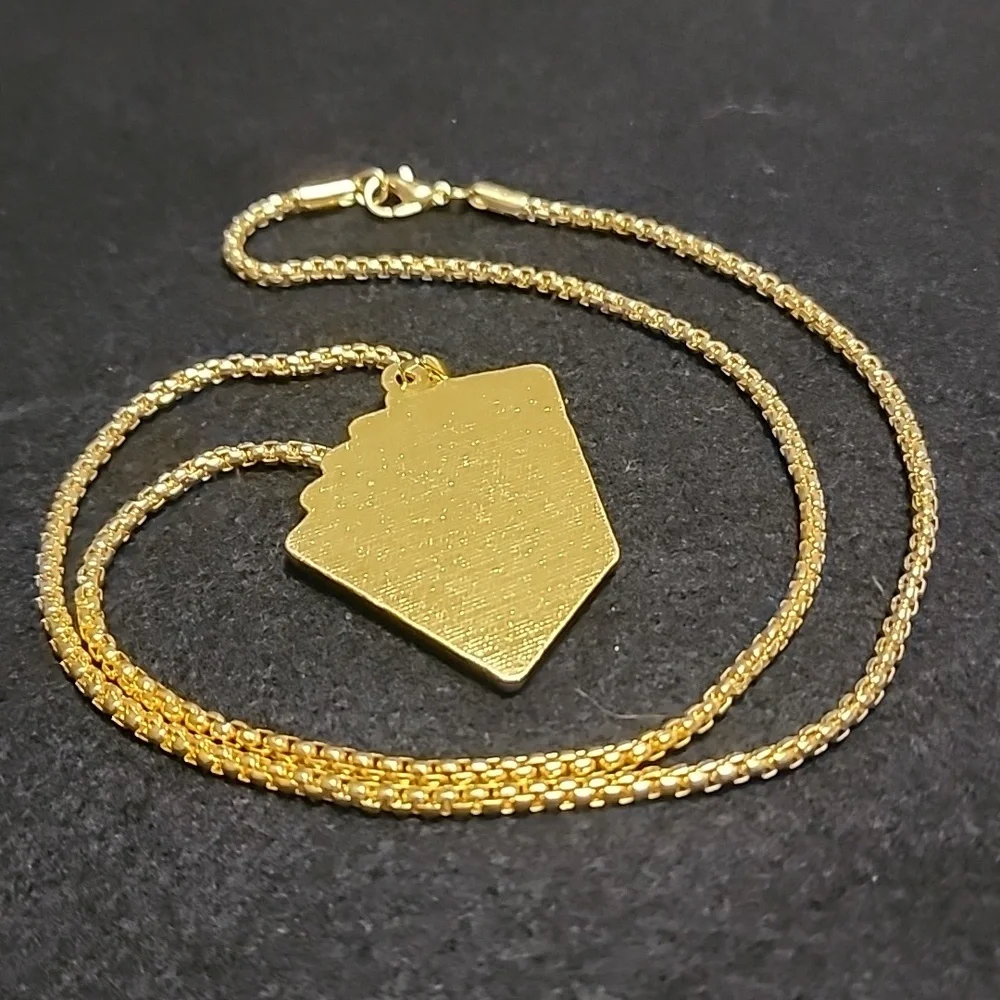Gold Straight Flush playing card necklace
